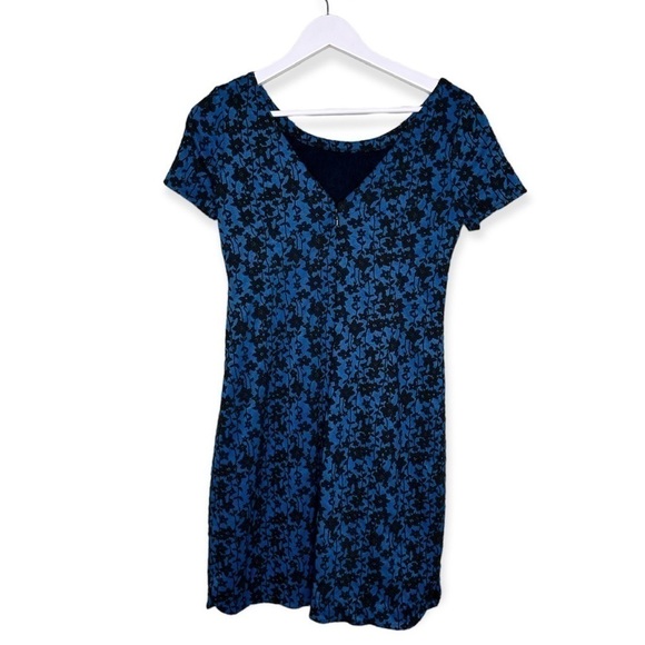 Plenty by Tracy Reese Women’s Floral Scoop Neck V Back Dress Blue Black Size 0 - Picture 2 of 7